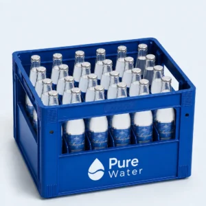 Podkarpacka lekko gazowana – 24 identyczne butelki w niebieskiej skrzynce Pure Water